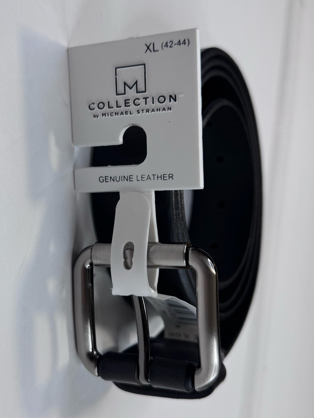 NWT Michael Strahan Collection Belt Men's Size XL (42-44) Genuine Leather Black